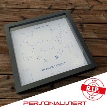 Preview: 3D Bilderrahmen schwarz 30x30cm mit Deko Gaming Vorlage für PS5 Dualsense Controller mit Wunschtext