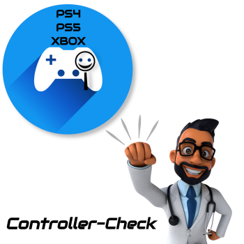 Preview: Abgebildeter Controller mit Schrift PS4 PS5 Xbox Controller Check