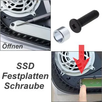 SSD Festplattenschraube mit Schraubring | PS5 Konsole