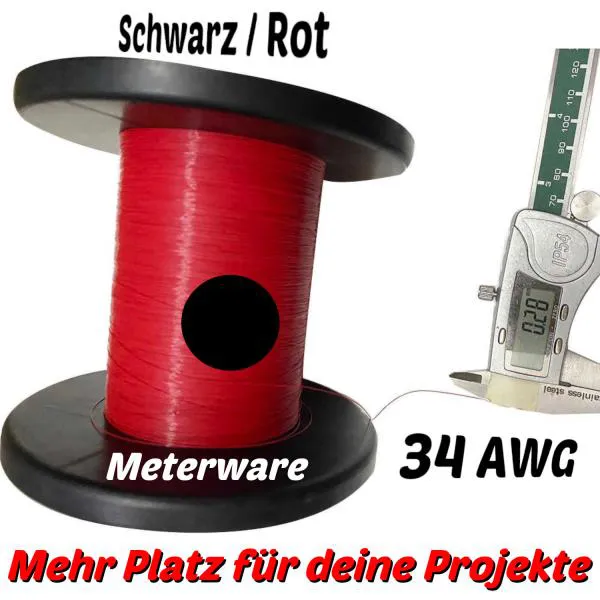 Auswahl Meterware Schwarz / Rot