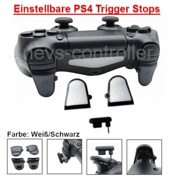Einstellbare L2/R2 Grip Trigger Stops für PS4 Controller | Weiß