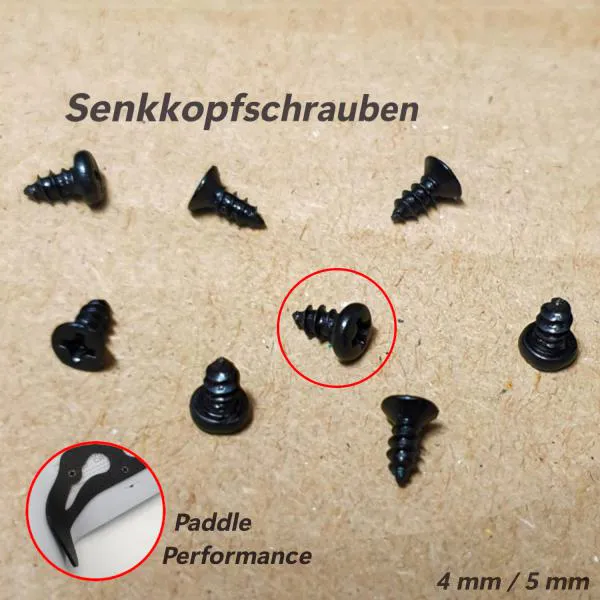 Senkkopfschrauben in der Farbe schwarz 4-5mm für Controller Performance
