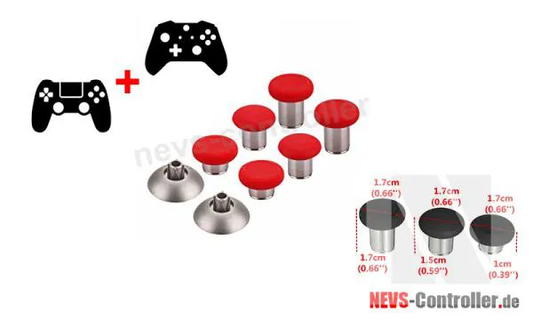 Elite Thumbstick Set 8 in 1 - Rot