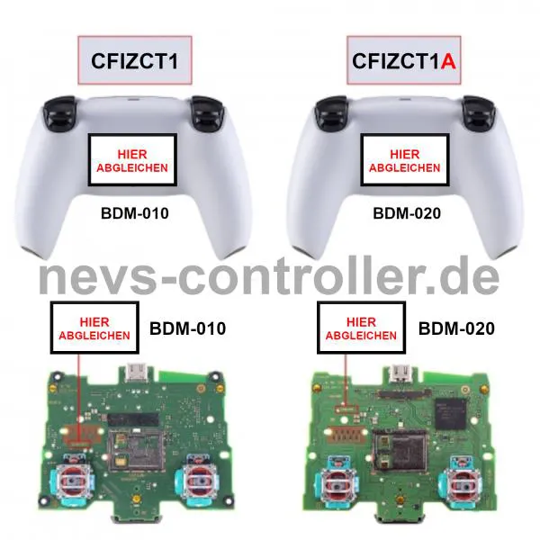 PS5 Controller Platinen Modell ermitteln