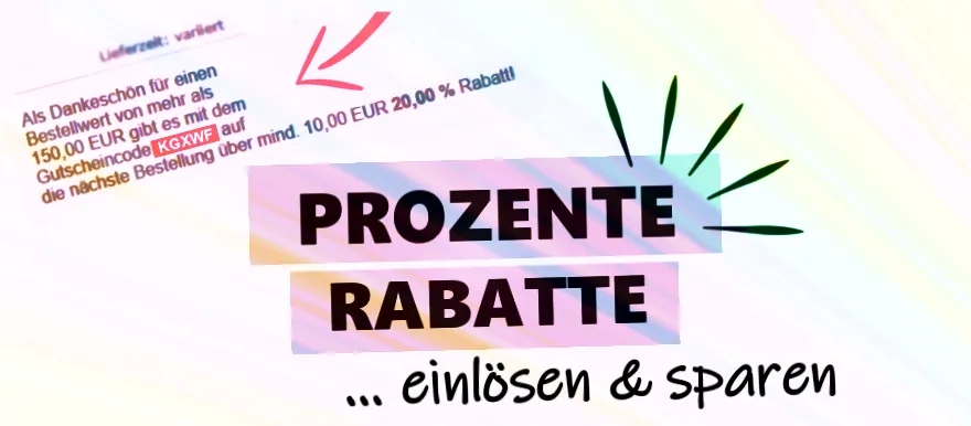 Schriftzug Rabatte sammeln und sparen beim nächsten Einkauf